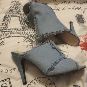Denim heels